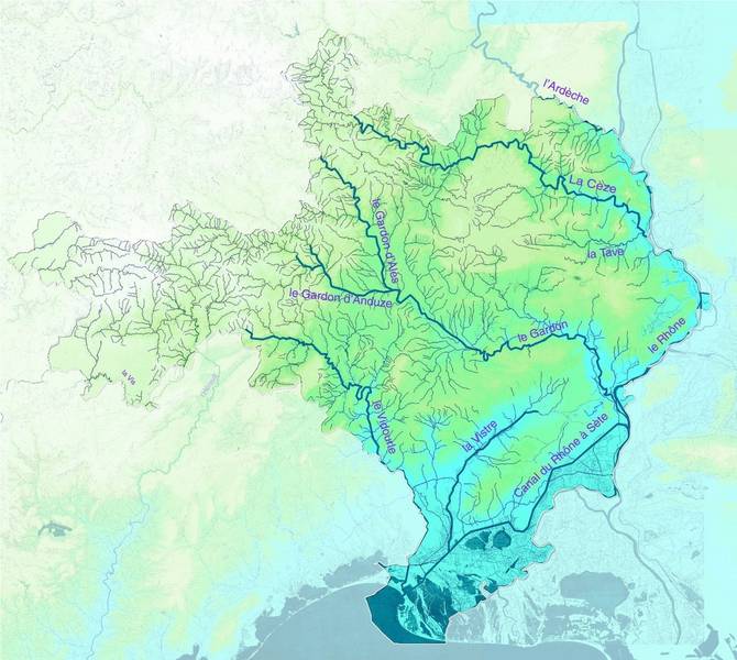 réseau hydrographique du Gard