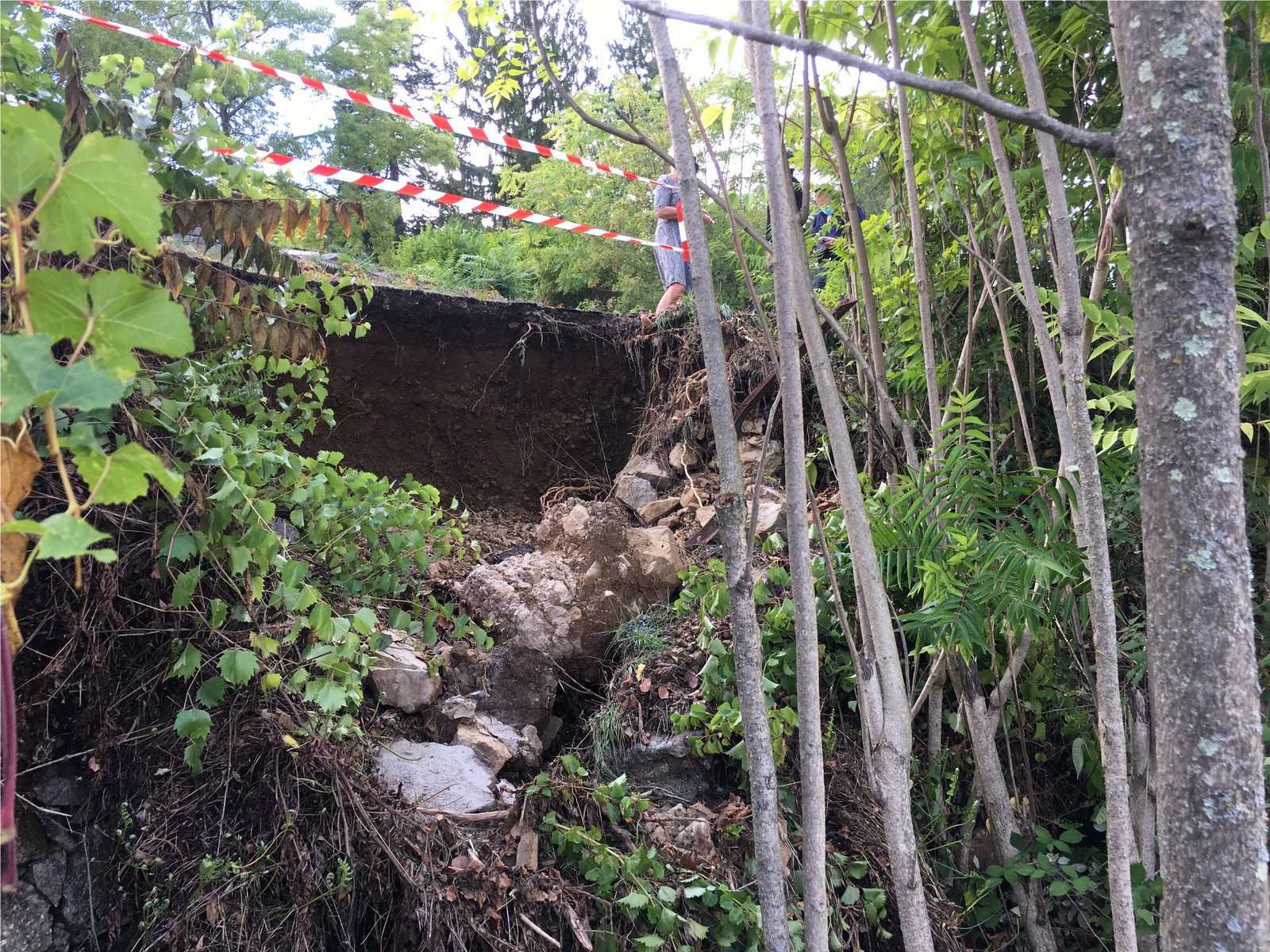 Crue septembre 2020 sur le BV de l'Hérault. Route de Pailloles le Vigan (© EPTB du Fleuve Hérault)